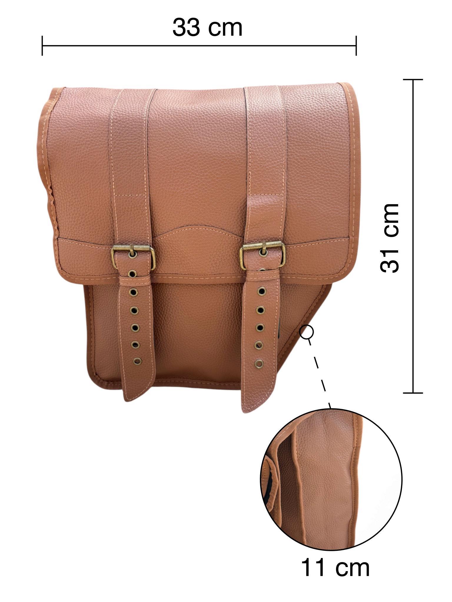 Coppia Borse Posteriori Bicicletta Similpelle Marrone Stile Vintage Classico 2/7