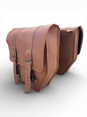 Coppia Borse Posteriori Bicicletta Similpelle Marrone Stile Vintage Classico
