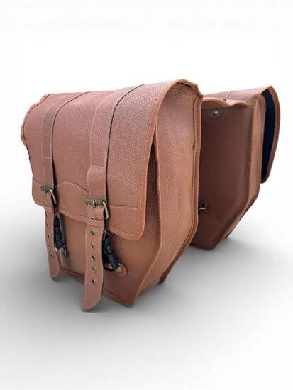 Coppia Borse Posteriori Bicicletta Similpelle Marrone Stile Vintage Classico