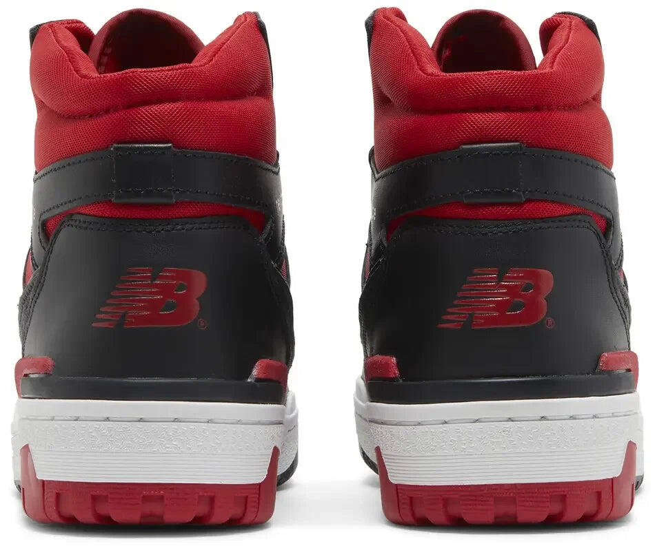 schoenen - basketbal - unisex - 650r - hi-top, leer, color-block - zwart/rood. 4/5
