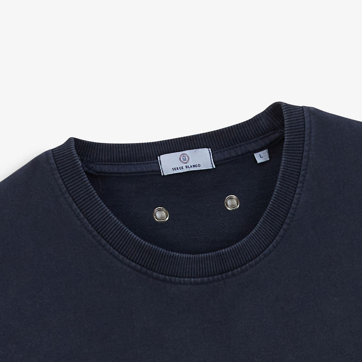 Sweater met ronde hals Archives old dye in marineblauw katoen 3/4