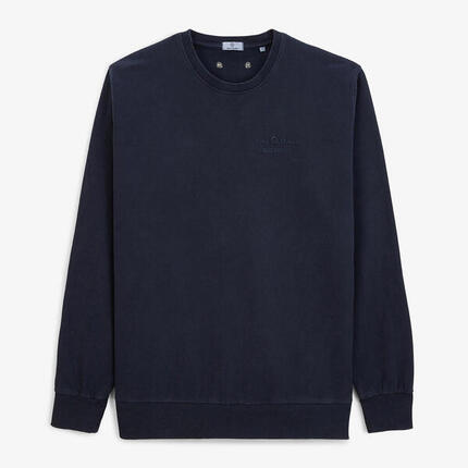 Sweat col rond Archives teinture old en coton bleu marine