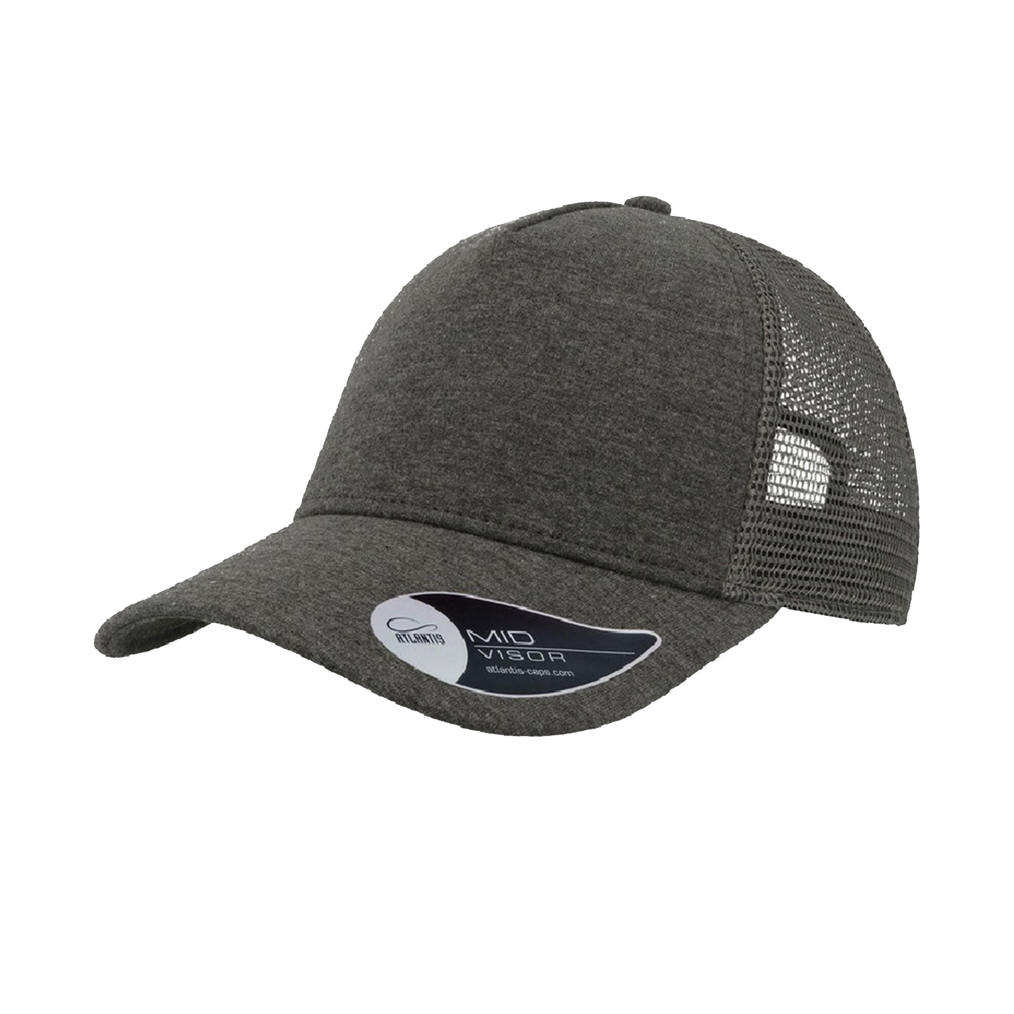 ATLANTIS Rapper Jersey Mid Visor Trucker Cap (Dark Grey)