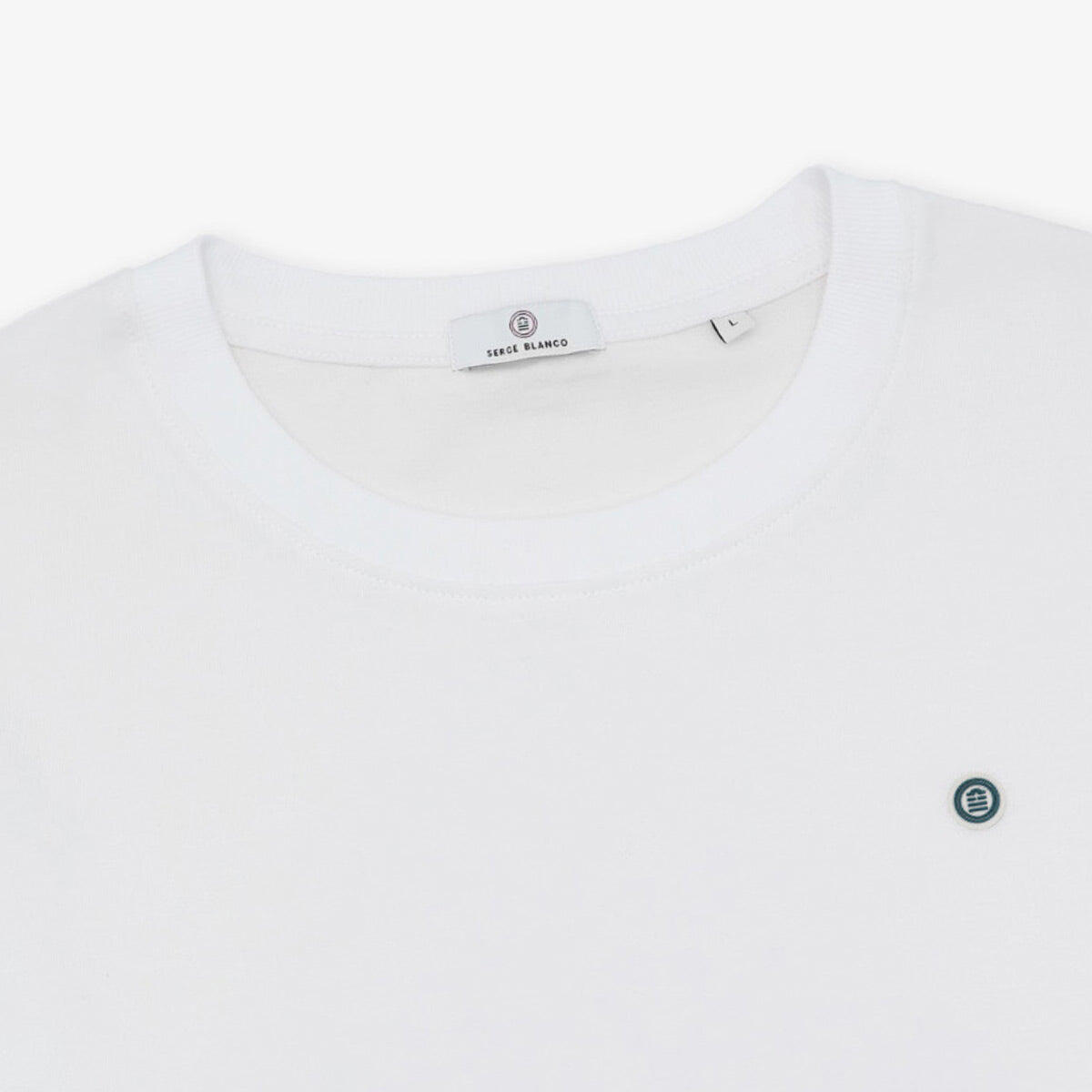 T-shirt girocollo con stampa peperoncini sul retro in cotone bianco 5/6