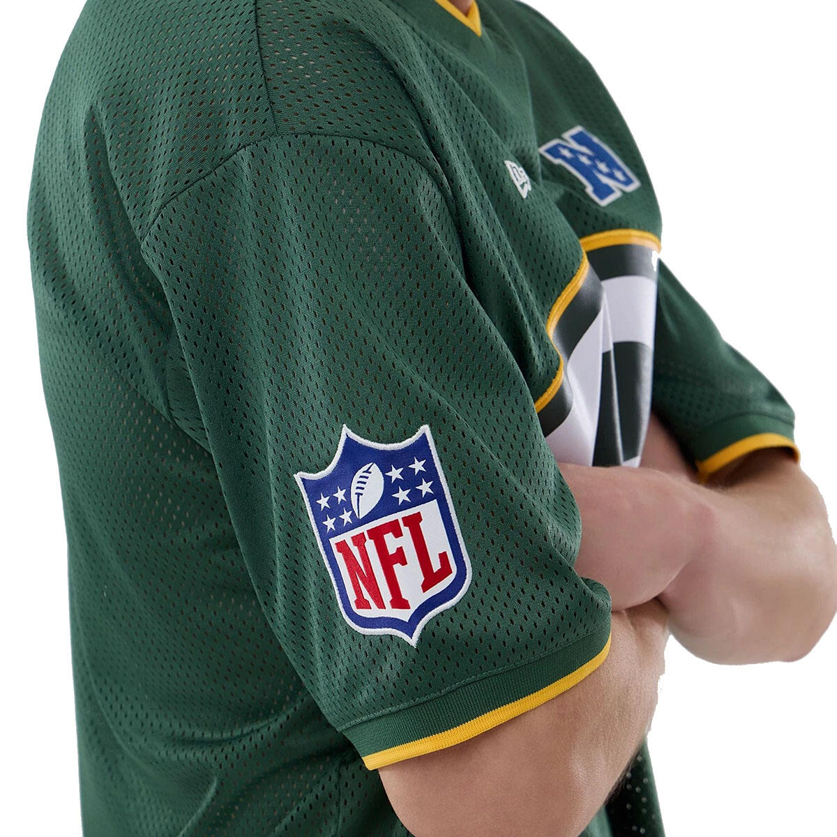 New Era Herren T-Shirt Mesh Oversized NFL Green Packers Logo 5/7