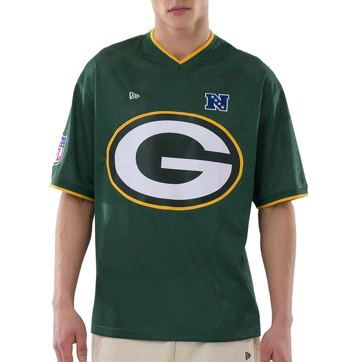 New Era Herren T-Shirt Mesh Oversized NFL Green Packers Logo 6/7