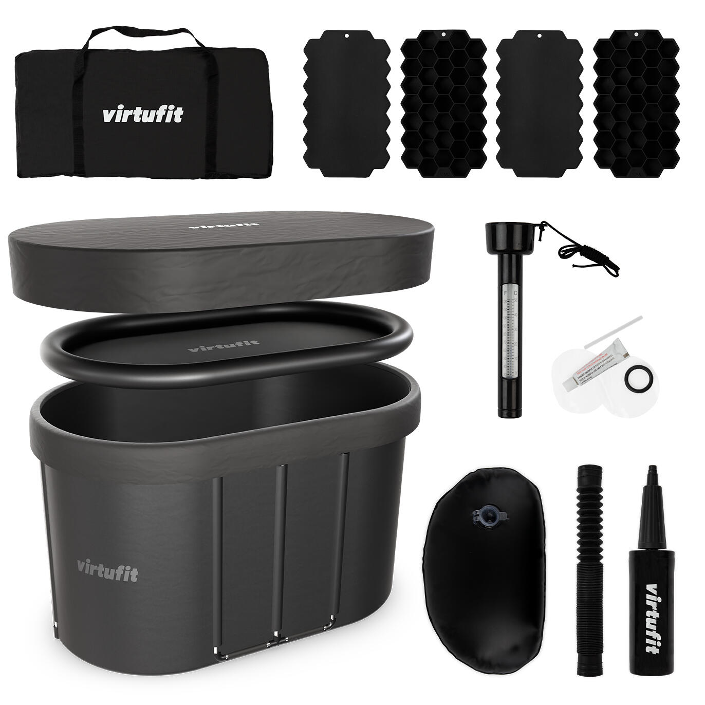 Owalna wanna lodowa - Antracyt - 500 litrów