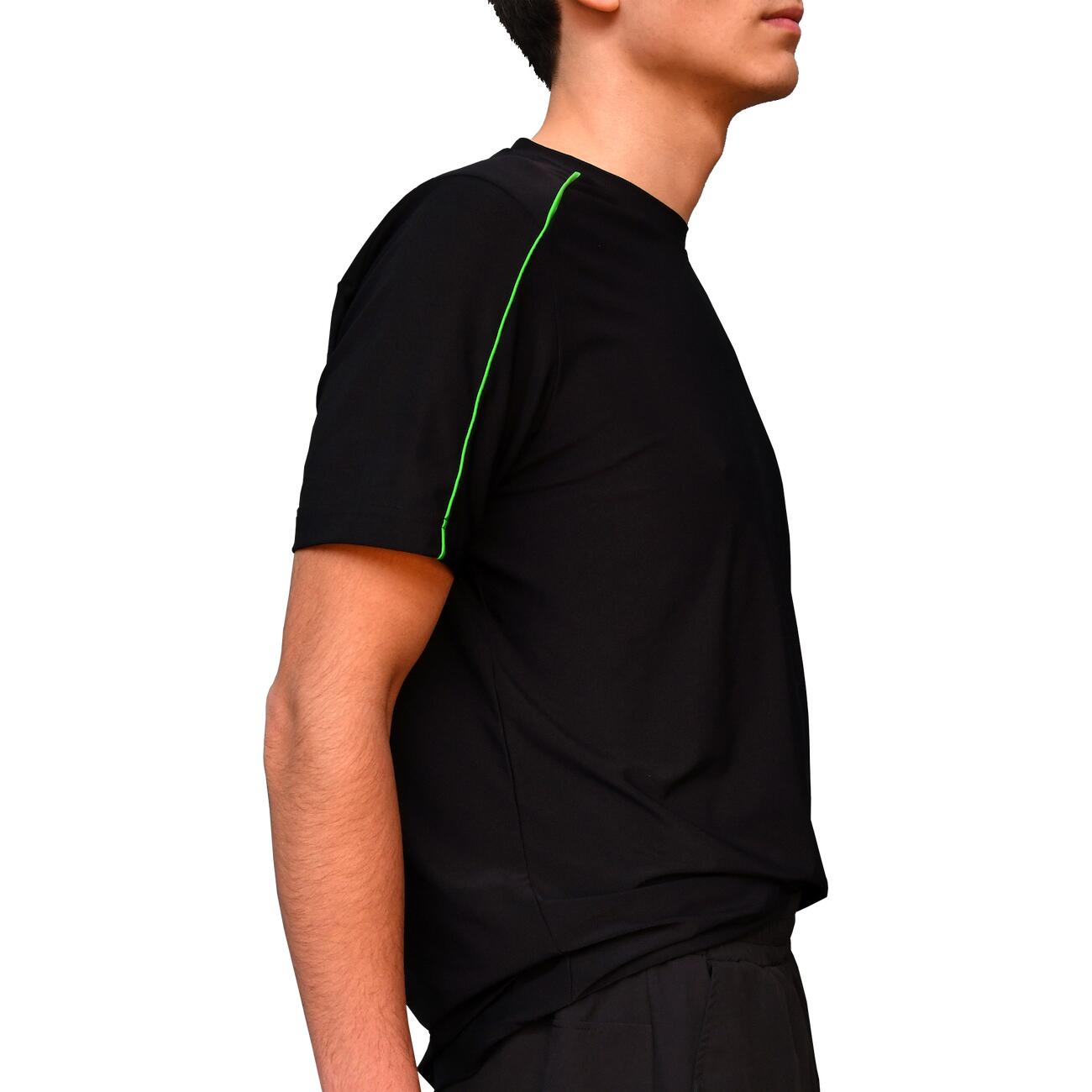 Camiseta de pádel Performance Negro & Verde 2/3