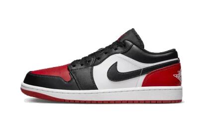 Sneakers - air jordan 1 low bred toe 2.0 - wit/zwart/rood
