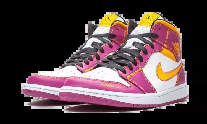 Zapatillas - Baloncesto - Air Jordan 1 Mid - Blanco/Fucsia 2/4