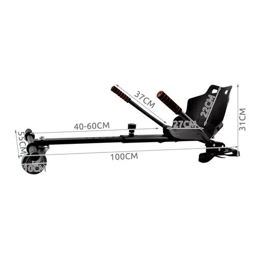 Scaun pentru hoverboard, Hoverkart, reglabil, negru, greutate maxima 130 kg