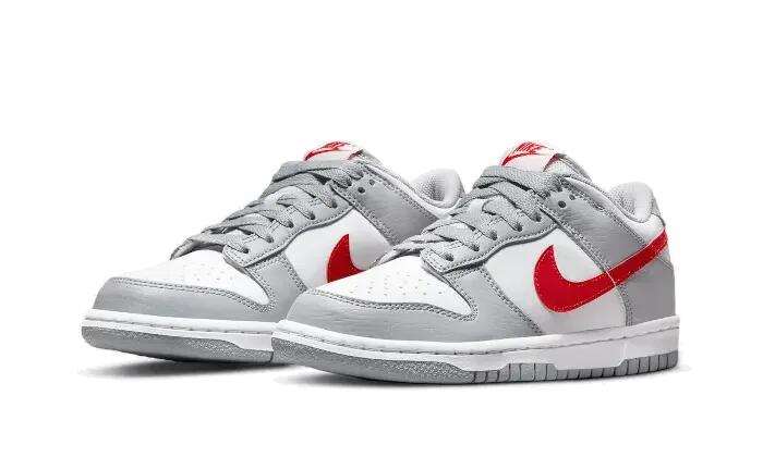 Nike Dunk Low White Wolf Grey University Red (GS) 2/3