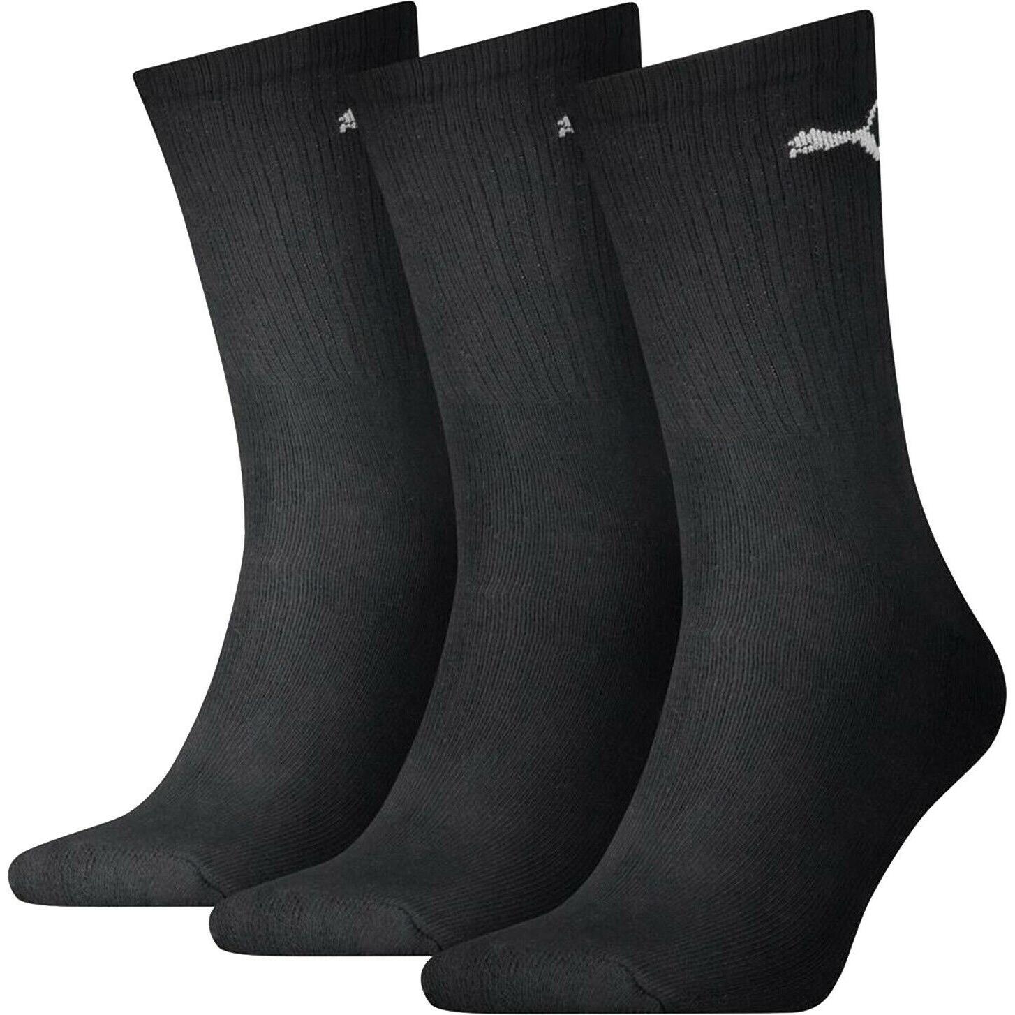 Unisex Adult Crew Sports Socks (Pack of 3) (Black) 2/3