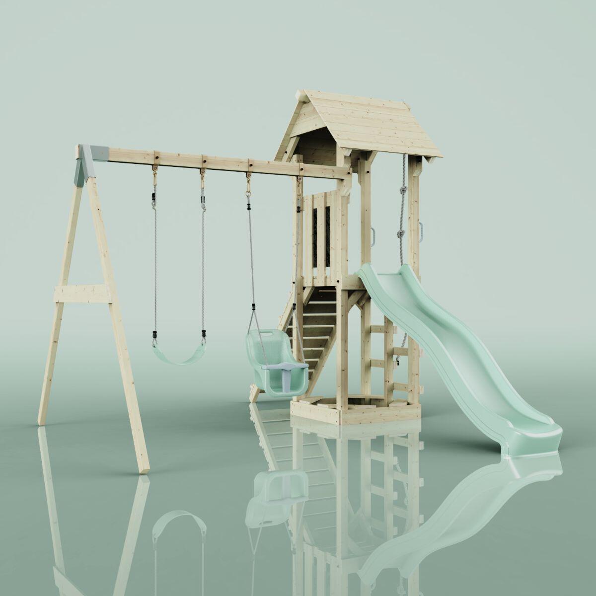 Spielturm Vimmerby mit Babyschaukel in Mintgrün - 357 × 305 × 273 cm 4/6