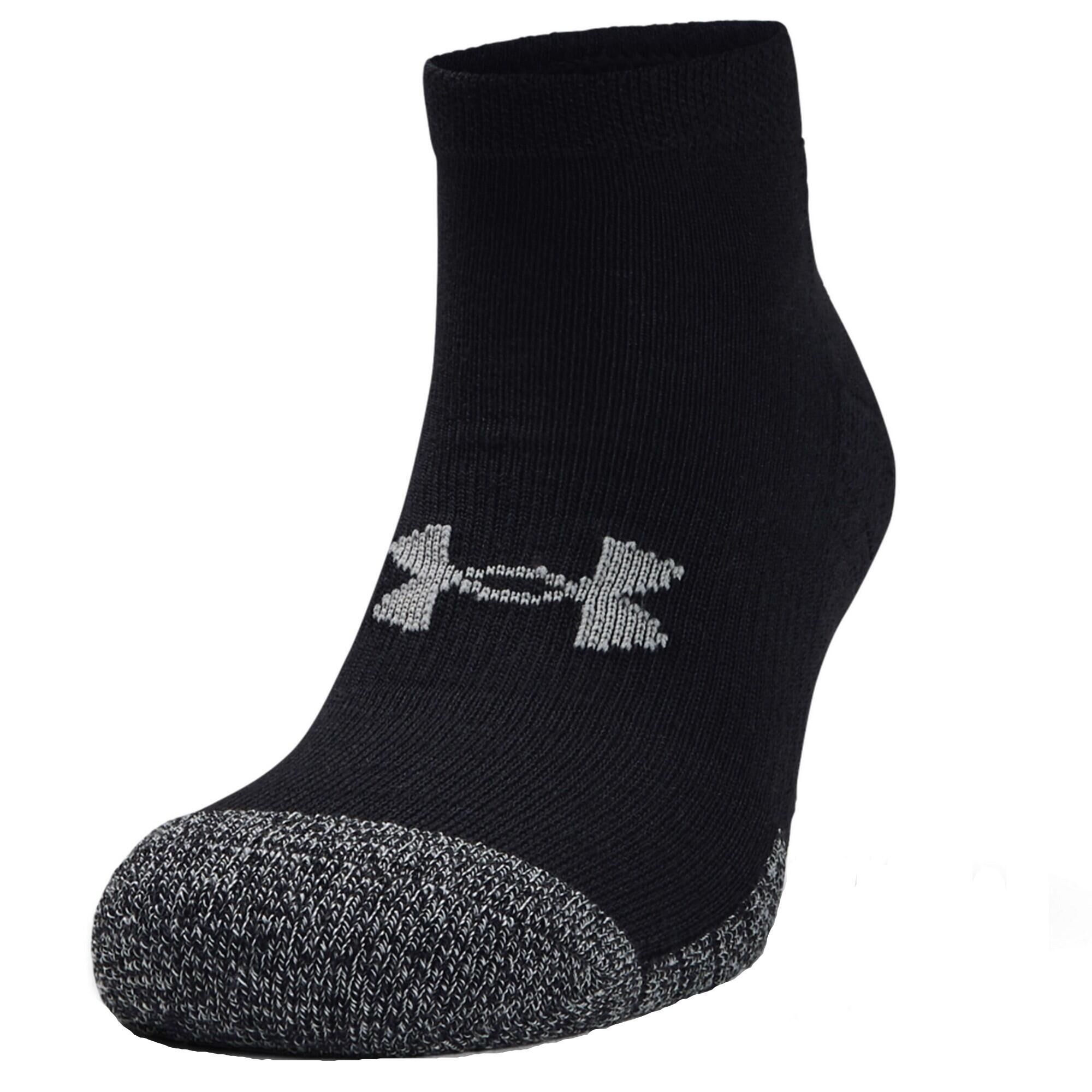 UNDER ARMOUR Mens HeatGear Socks (Black/Steel Grey)