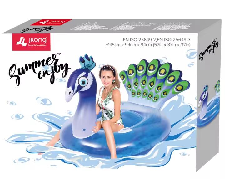 Pavo Real Gigante Hinchable Plumas para Playa y Piscina 2/3