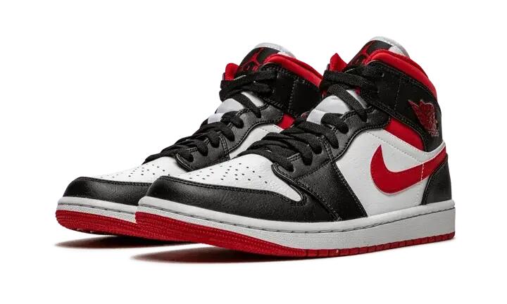 Basketball - schuhe - jordan 1 mid - weiß/gym red/schwarz 2/4