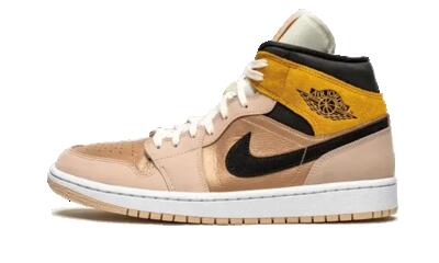 Schoenen - air jordan 1 mid se - particle beige/zwart/metallic red bronze