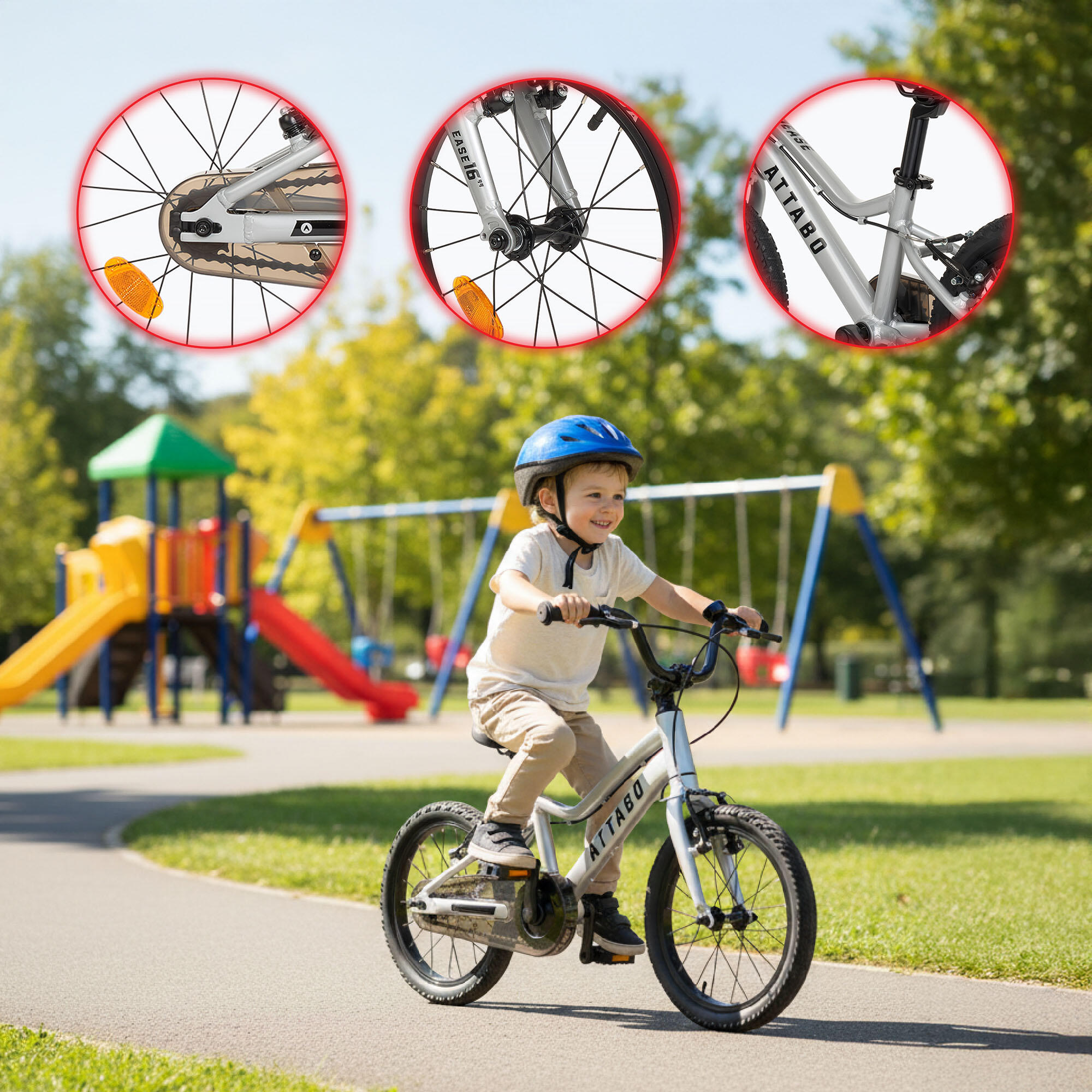 Bicicleta infantil ATTABO EASE 16" 7,3 kg plateada 16" 6/7