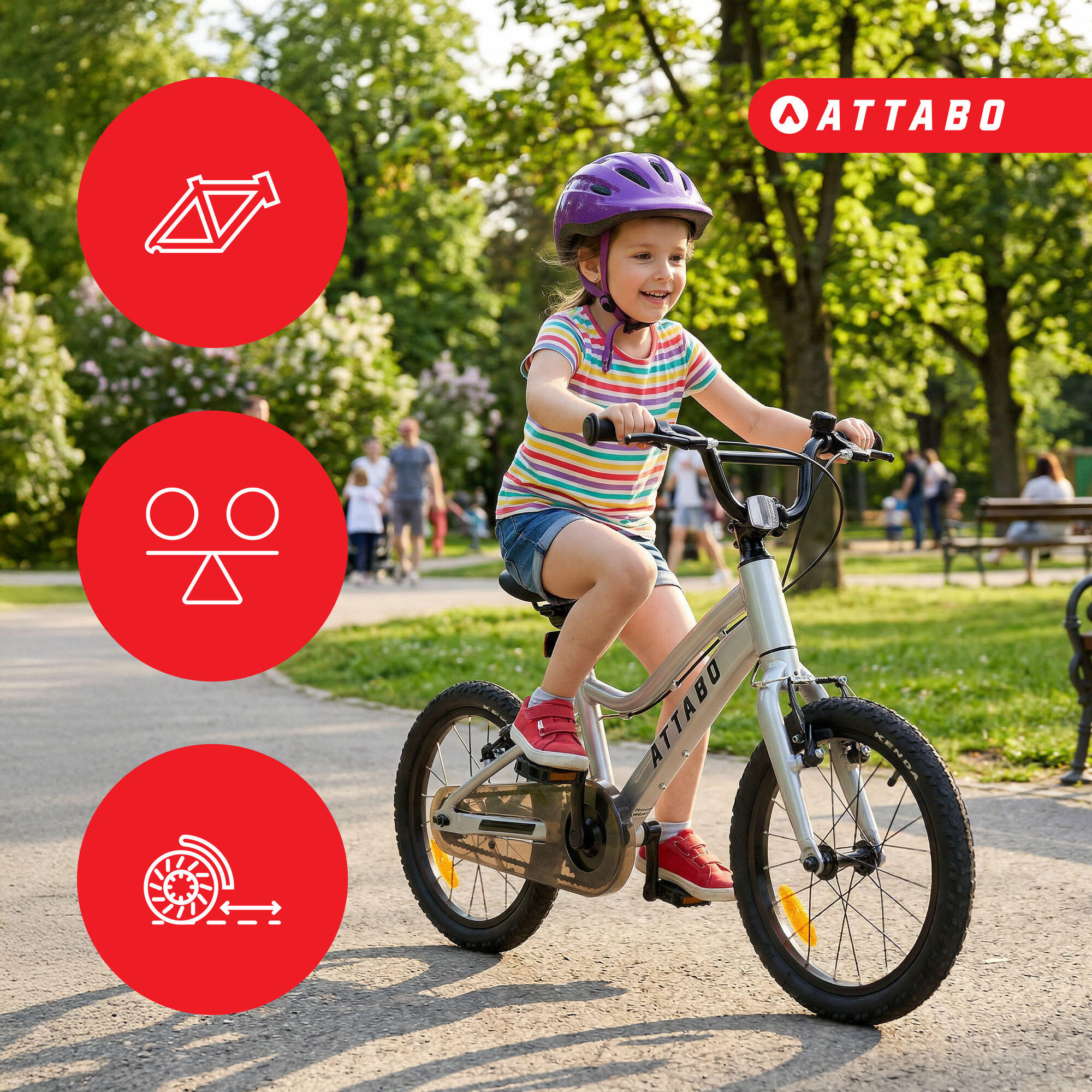 Bicicleta infantil ATTABO EASE 16" 7,3 kg plateada 16" 7/7