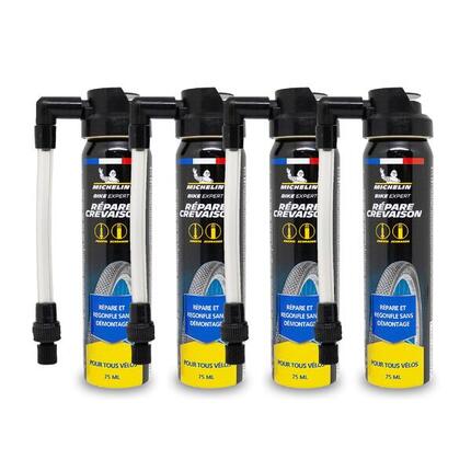 Lot d'aérosols répare crevaison vélo 75ml