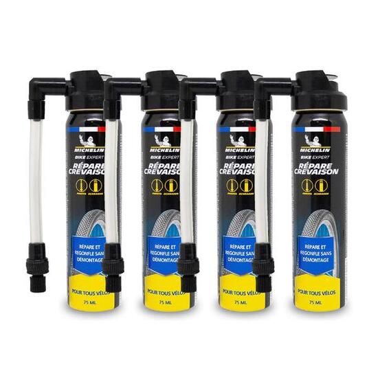 Lot d'aérosols répare crevaison vélo 75ml