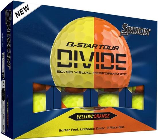 Srixon Q-Star Tour Divide 2026, balles de golf colorées, 12 unités, orange