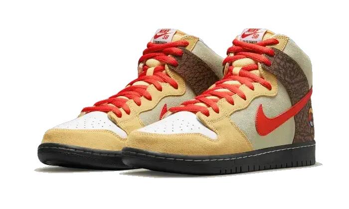 Scarpe - skateboard - sb dunk high kebab - verde chiaro/tan 2/3