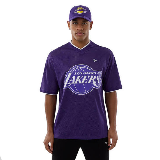 New Era Herren T-Shirt Mesh Oversized NBA Los Angeles Lakers Logo