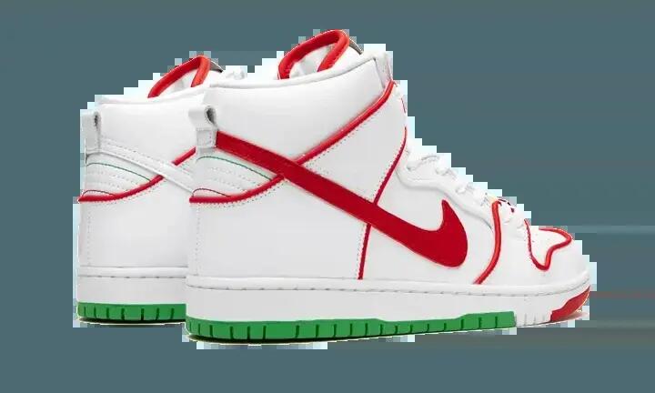 Scarpe - Skate - Unisex - SB Dunk High Paul Rodriguez - Bianco/Rosso-Verde 3/4