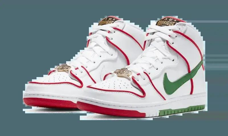Scarpe - Skate - Unisex - SB Dunk High Paul Rodriguez - Bianco/Rosso-Verde 2/4