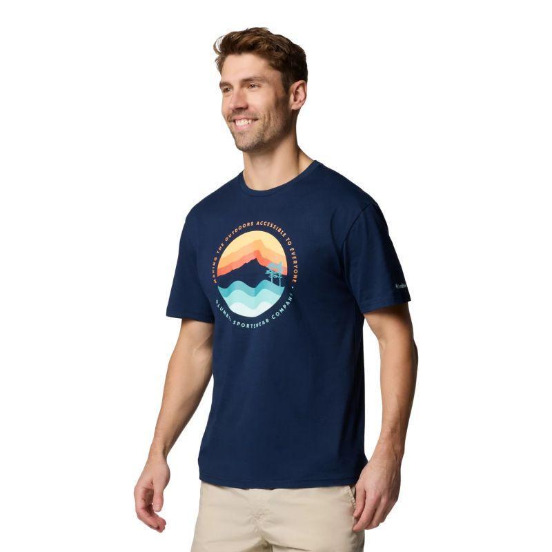 Maglietta Grafica Uomo Columbia Path Lake II Blu Navy 2/3