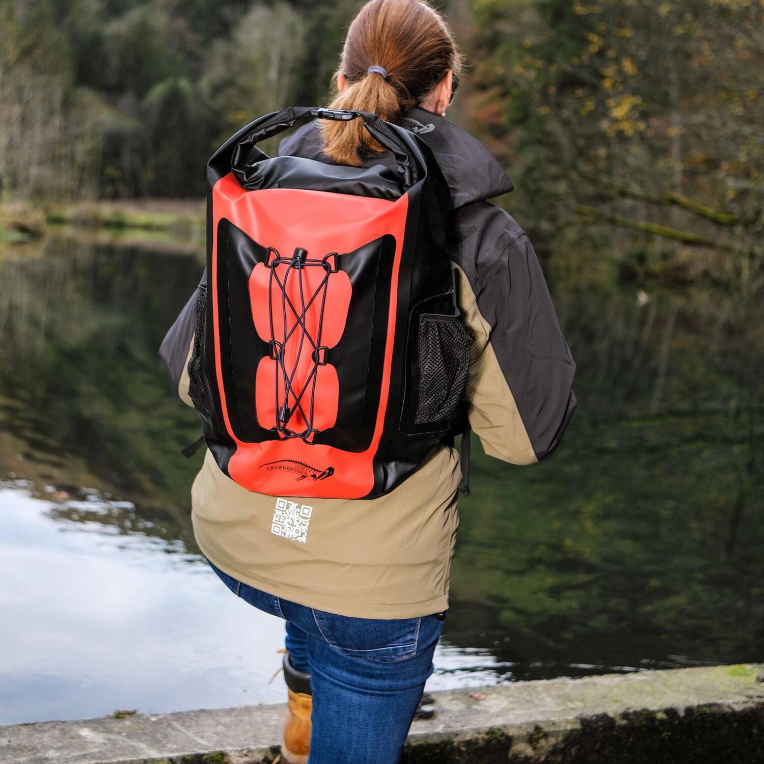 Legendfossil Trapper Rugzak 25L Waterdicht PVC Zwart Rood 3/7