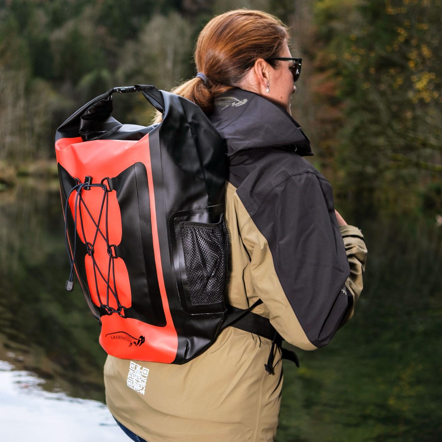 Legendfossil Trapper Rugzak 25L Waterdicht PVC Zwart Rood 4/7