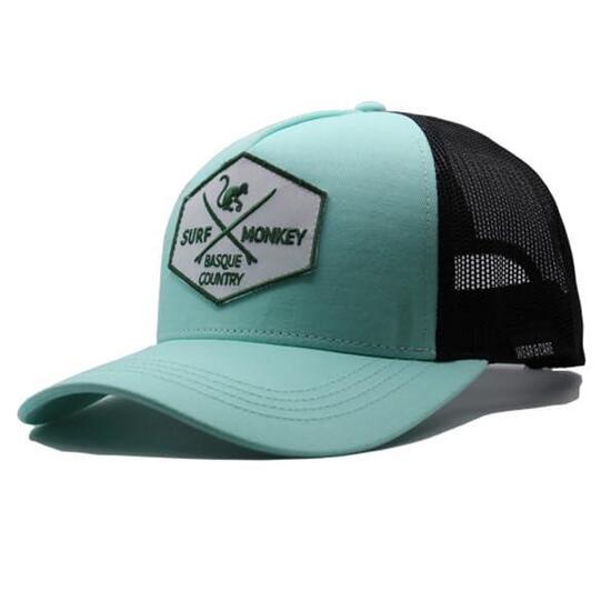 Casquette trucker - 5 panneaux / Recyclée / Adulte / Taille unique (Noir/Menthe)