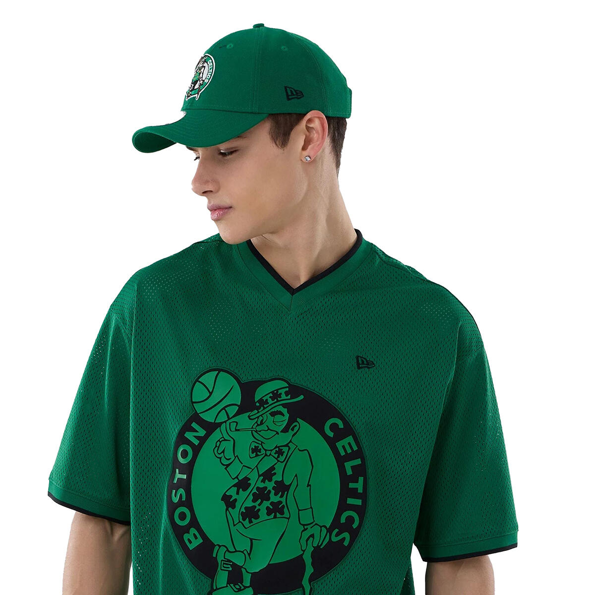 New Era Herren T-Shirt Mesh Oversized NBA Boston Celtics 6/7