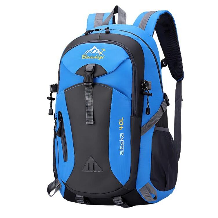 Sac à Dos 40L – Nylon Léger – Bretelles Ergonomiques – Dos Rembourré – Multi-poches – Pour Randonnée, Camping Et Grimpe