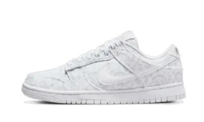 Schoenen - lifestyle - dames - dunk low white paisley - wit/grig fog.