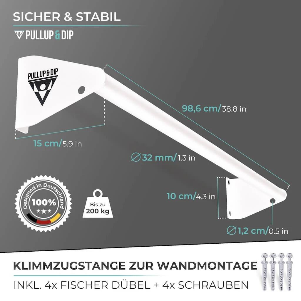 Klimmzugstange zur Wandmontage über dem Türrahmen Weiß 3/6