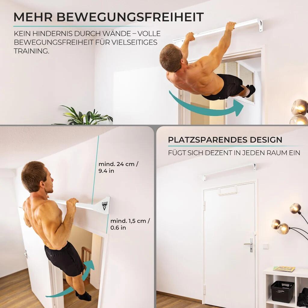 Klimmzugstange zur Wandmontage über dem Türrahmen Weiß 2/6
