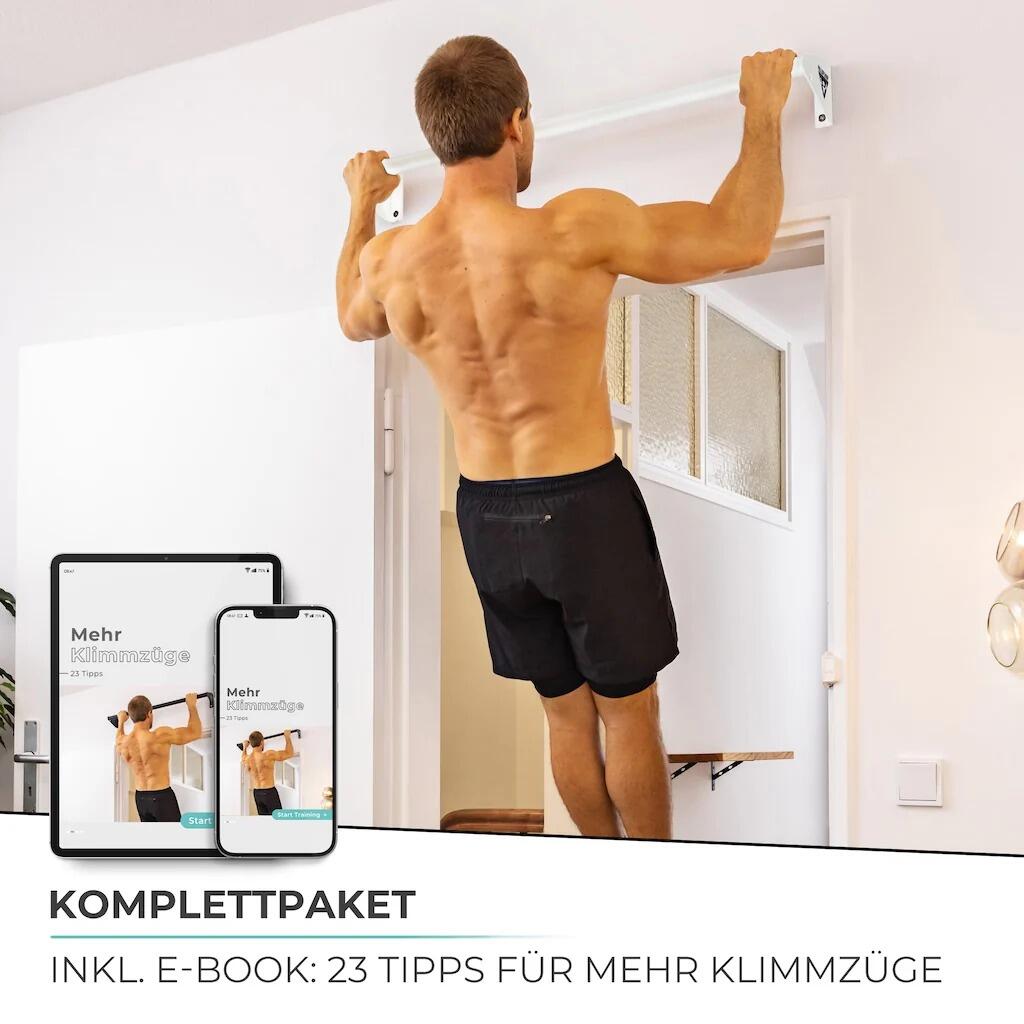 Klimmzugstange zur Wandmontage über dem Türrahmen Weiß 6/6