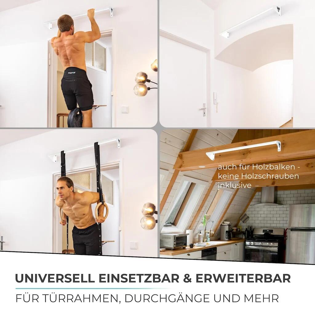 Klimmzugstange zur Wandmontage über dem Türrahmen Weiß 4/6