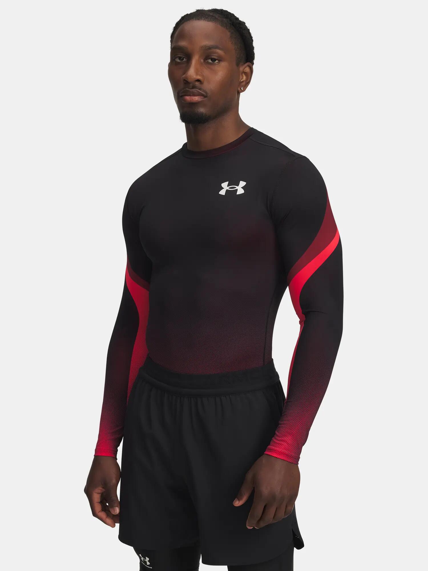 Férfi póló Under Armour UA Heatgear Sub Crew LS-RED 1/3