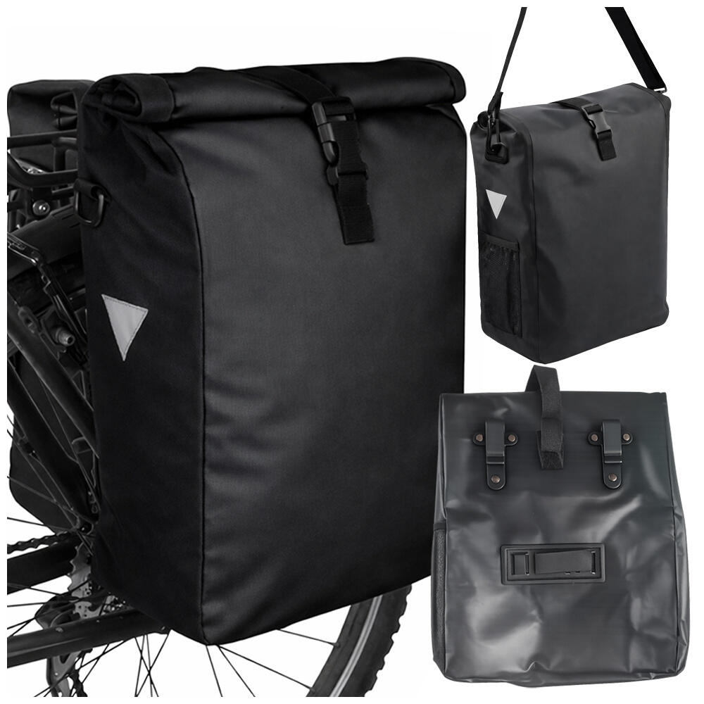 Enkele fietstas 20 Liter Zwart Met Reflectoren E-bike Stadsfiets 3/5