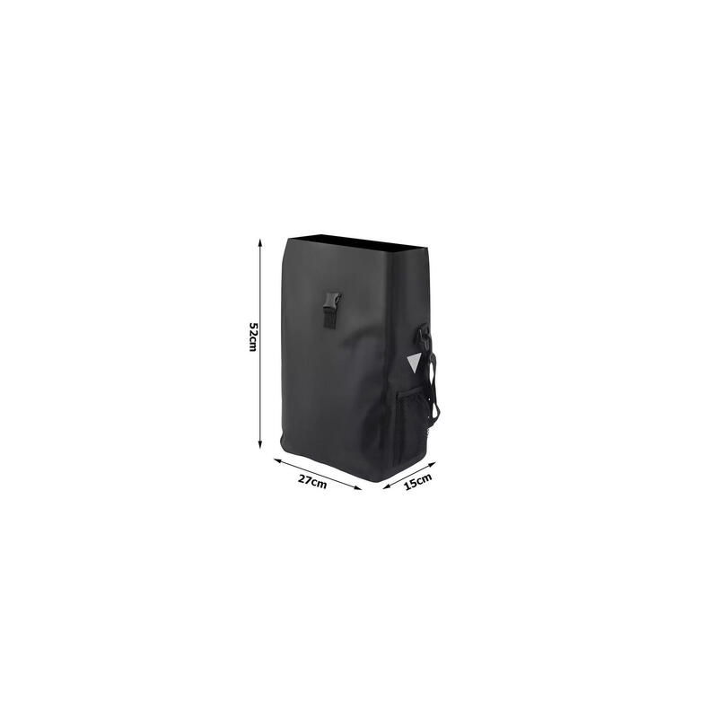 Geantă laterală bicicletă 20L, neagră, reflectorizantă, E-bike/oraș