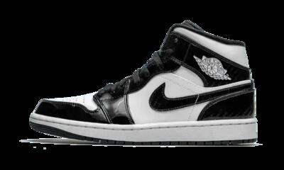 Schoenen - basketbal - air jordan 1 mid - carbonfiber - zwart/wit