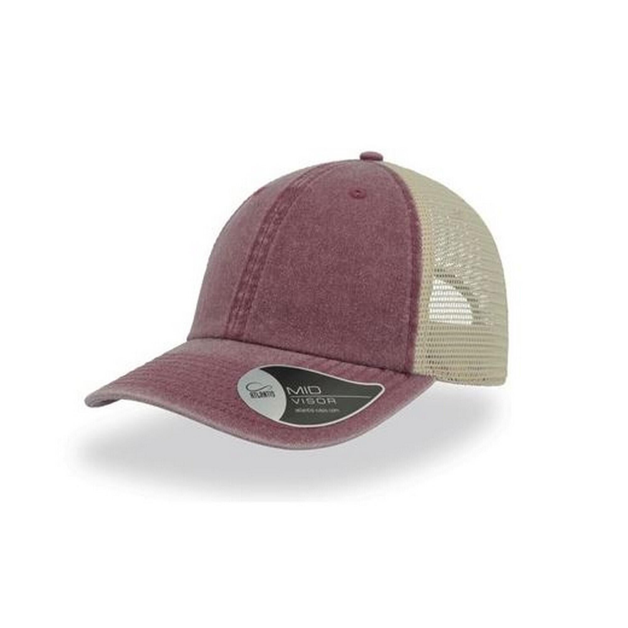 ATLANTIS Unisex Case Pigment Dyed 6 Panel Trucker Cap (Burgundy)