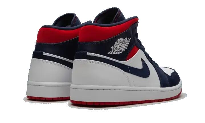 Schoenen - Basketbal - Heren - Air Jordan 1 Mid SE - wit/university red 3/4