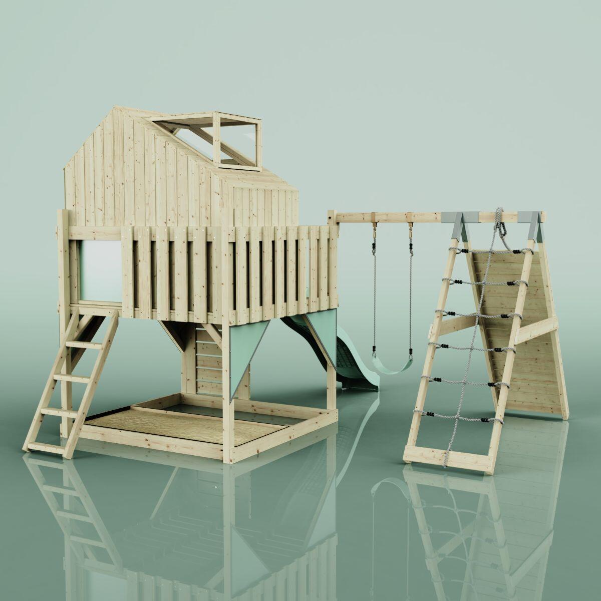 Spielturm Anika mit Kinderschaukel in Mintgrün - 415 × 399 × 291 cm 4/6