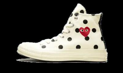 Scarpe - alte con pois - Chuck Taylor 70s - Bianco/Nero-Rosso